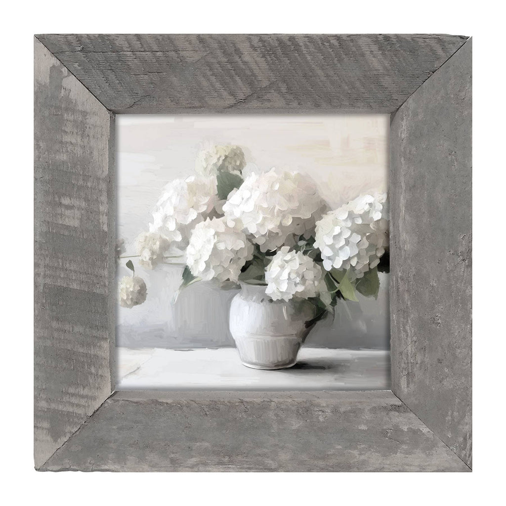 White Vase of Hydrangeas