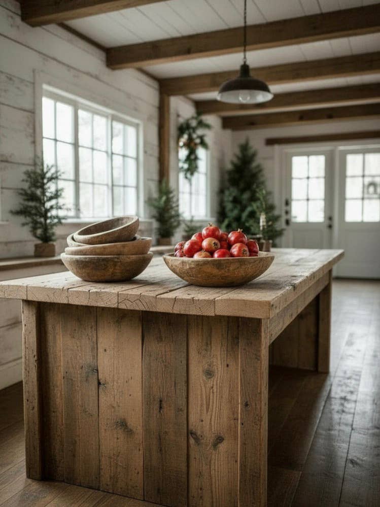 Found Dough Bowl Natural Lg