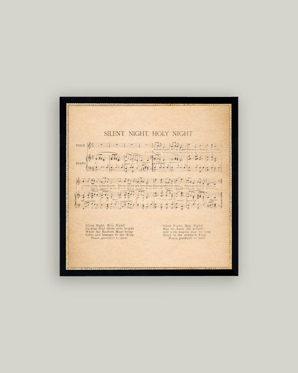 Silent Night Framed Antique Art