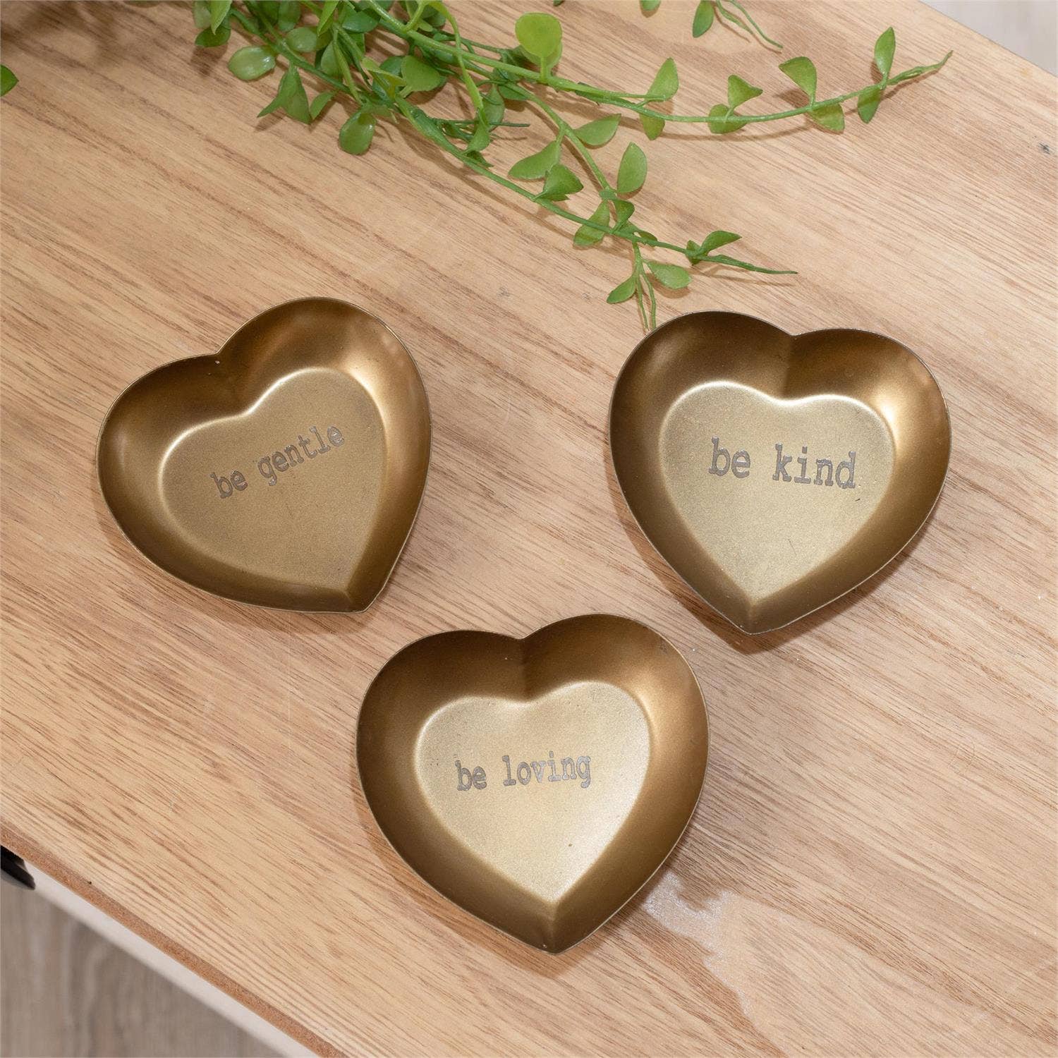 Trinket Trays - Gold Brass Hearts Asst.