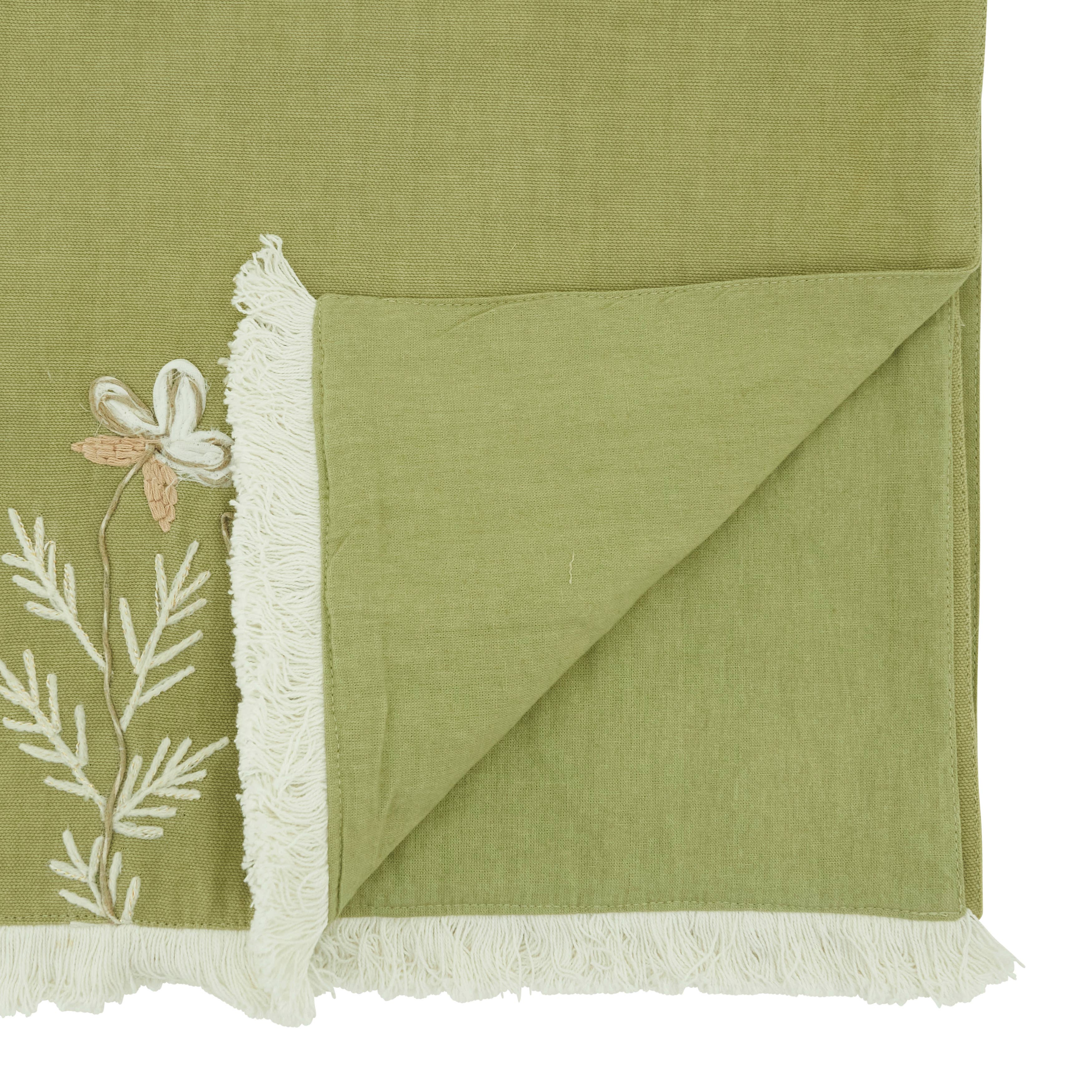Embroidered Meadow Decorative Table Runner