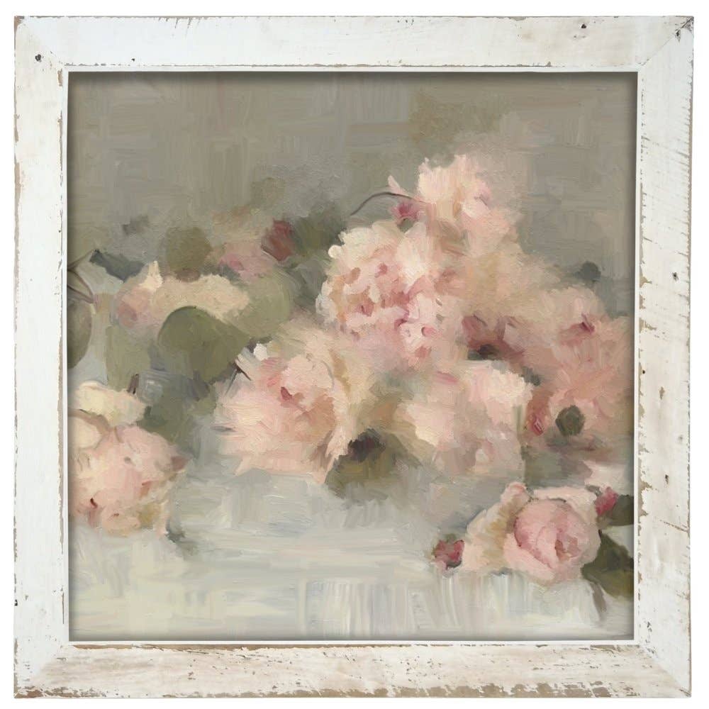 Pale Roses on Linen