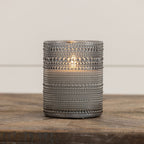 5" Grey Dotted Glass Candle