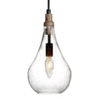 Tethyne 1-Light Wood Glass Pendant Light