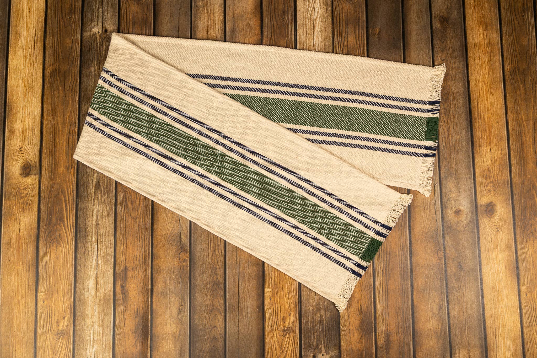 Table Runner - Green And Navy