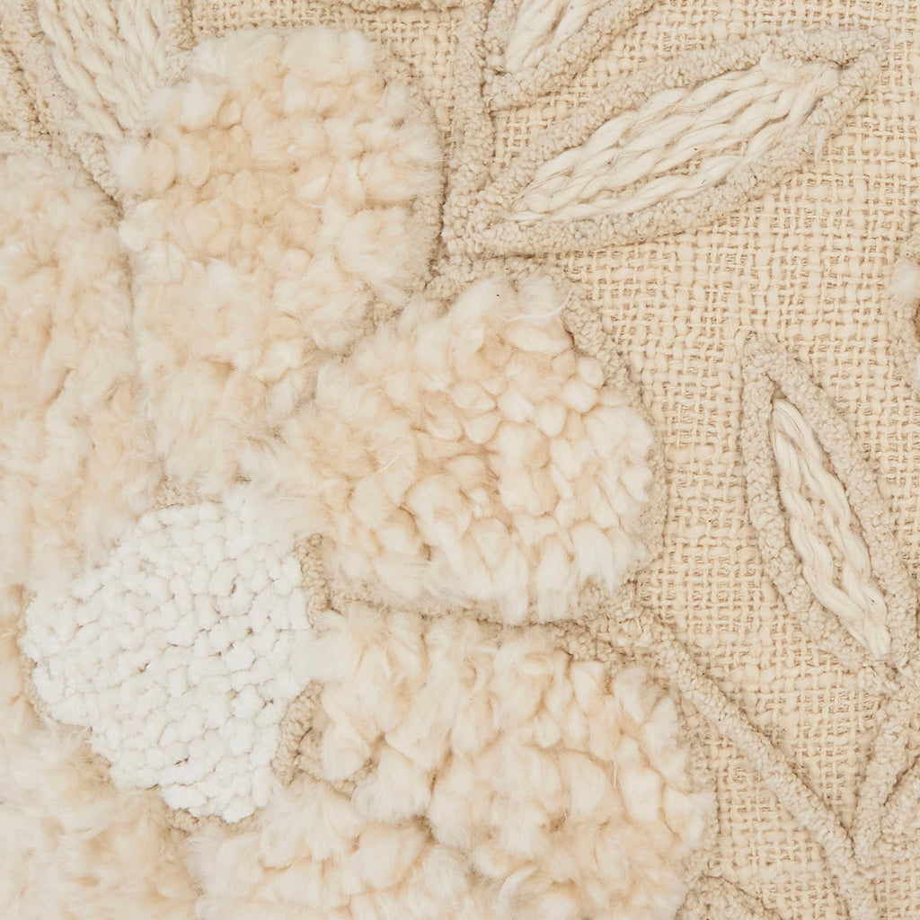 Embroidered Texture Floral Pillow