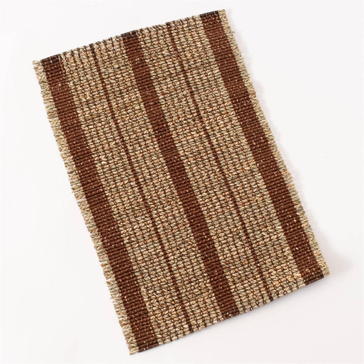 Dark Brown Tan Woven Placemat