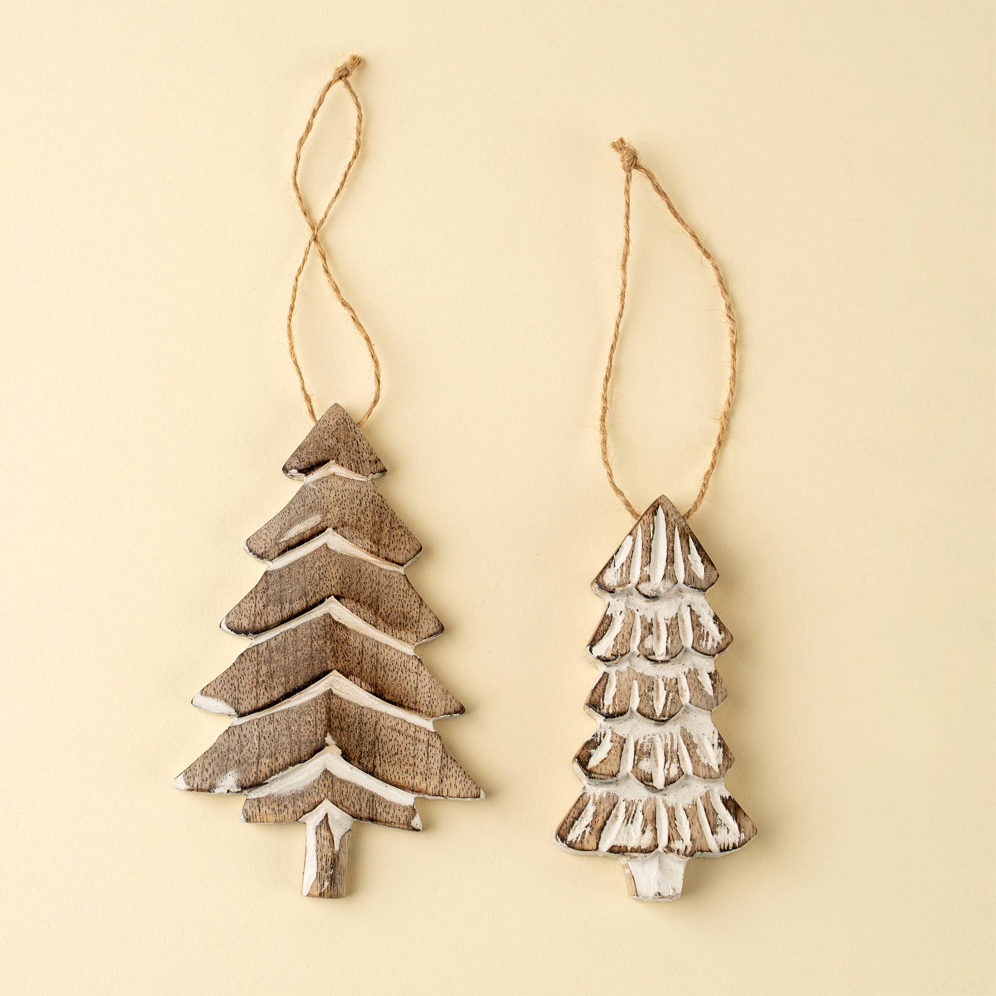 Rustic Pine Holiday Ornaments S/2