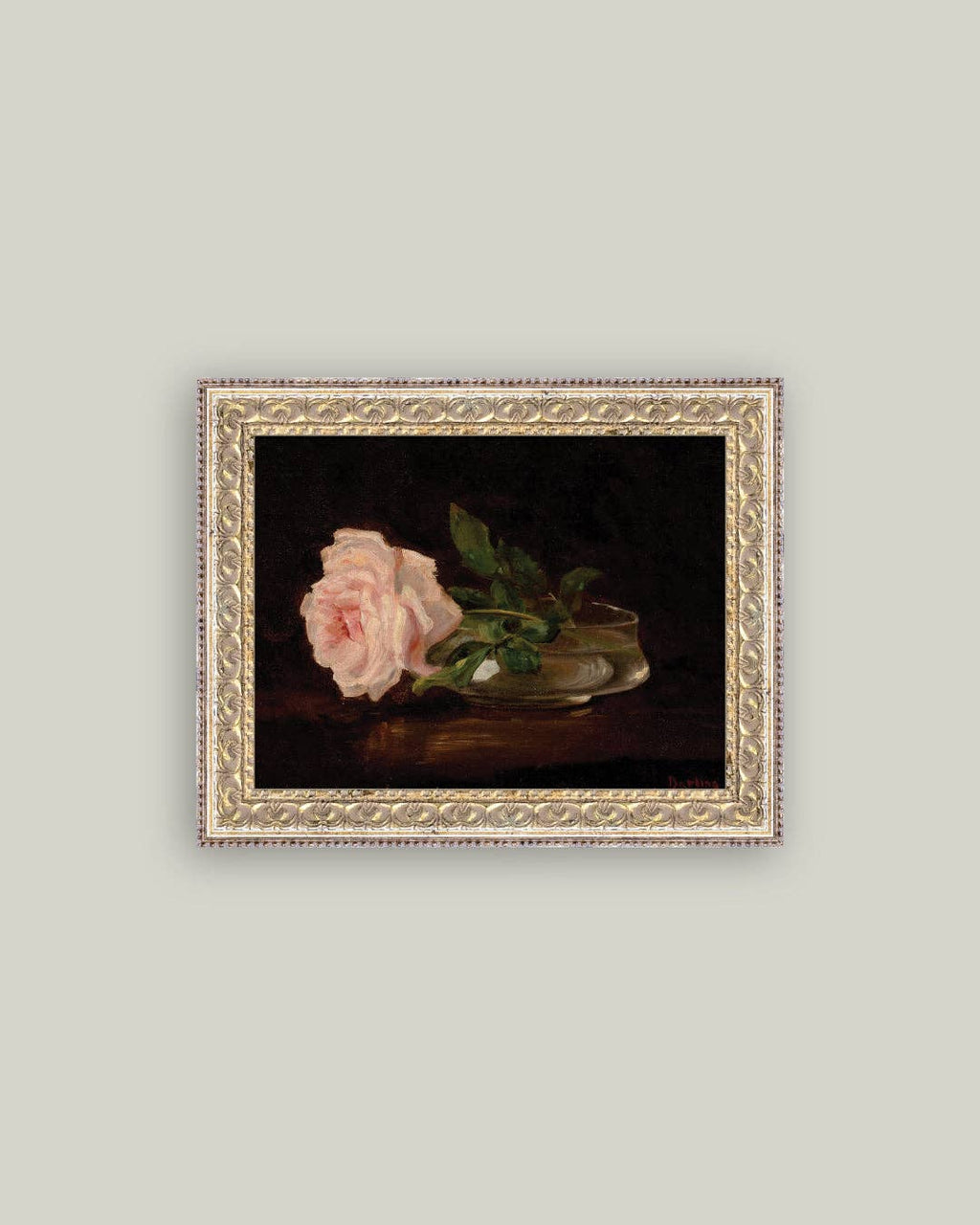 Still Life with Rose Framed Antique Art