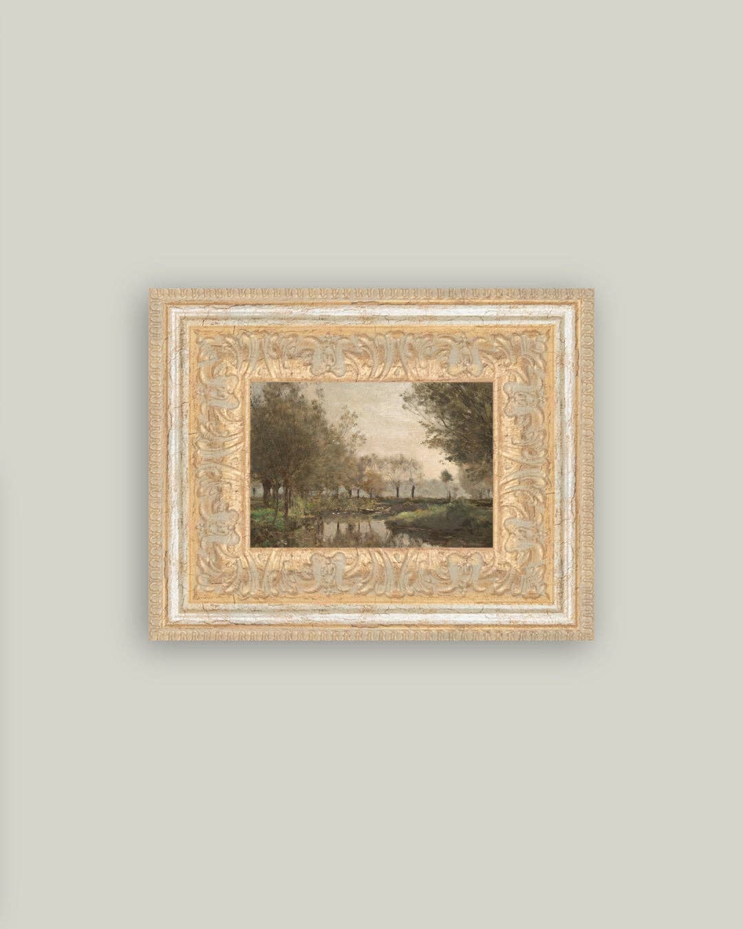 The Creek Framed Antique Art - 24" x 20"