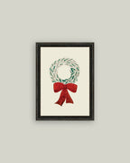 Christmas Wreath Framed Antique Art