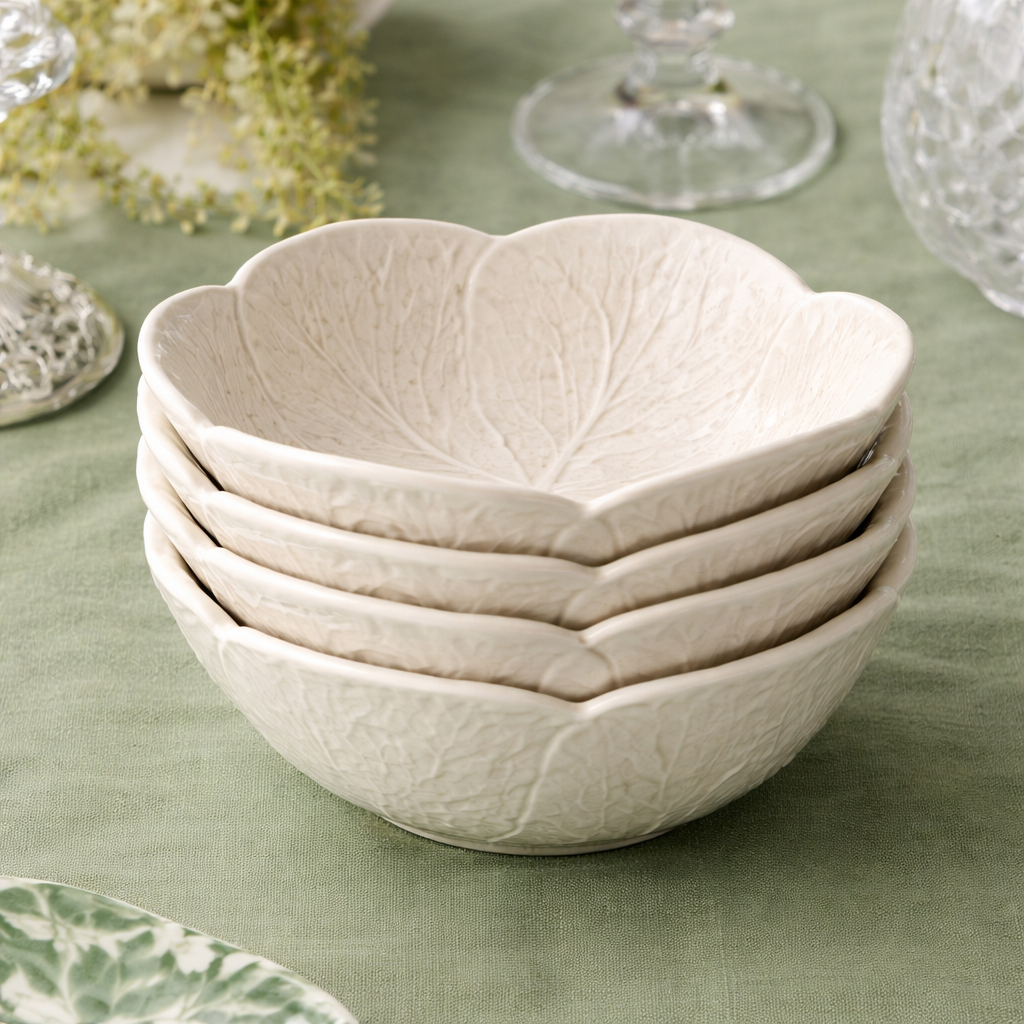 Le Jardin White Cabbage Cereal Bowl 8"