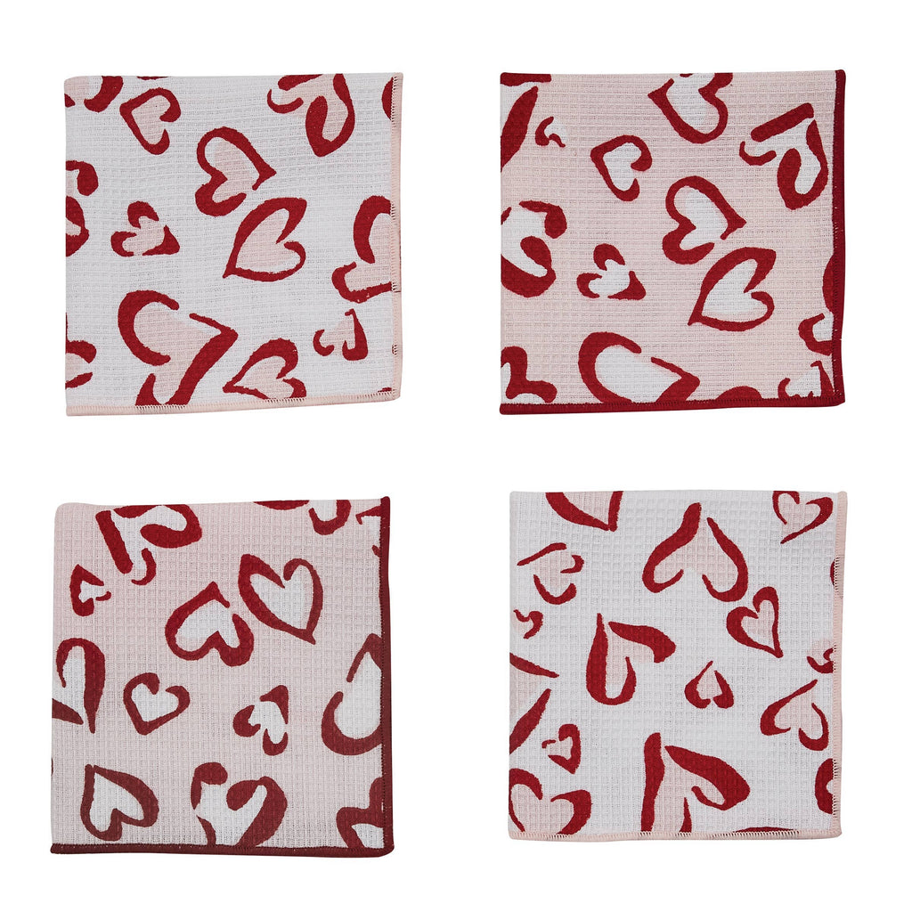 Wild Hearts Hearts Dishcloth S/4