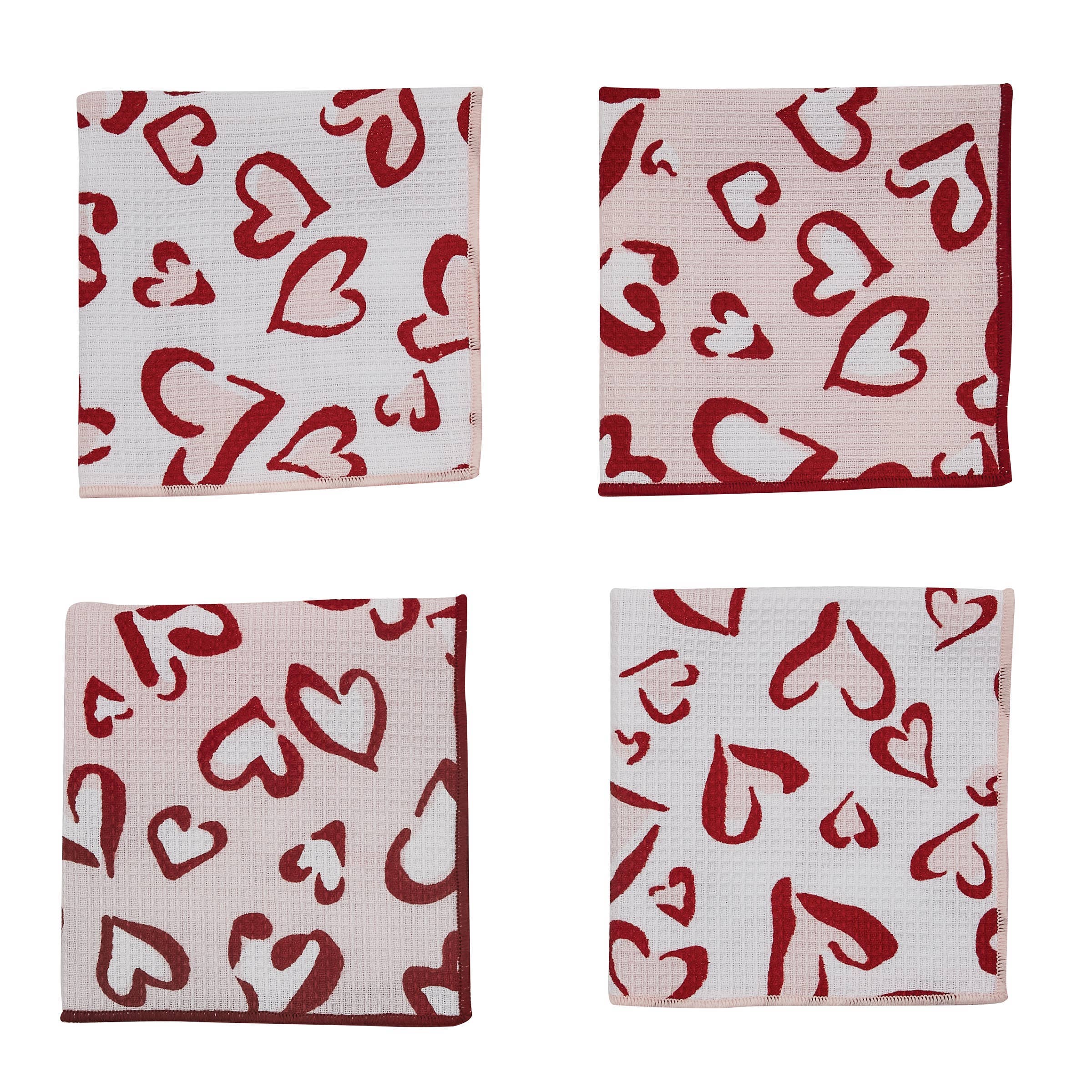 Wild Hearts Hearts Dishcloth S/4