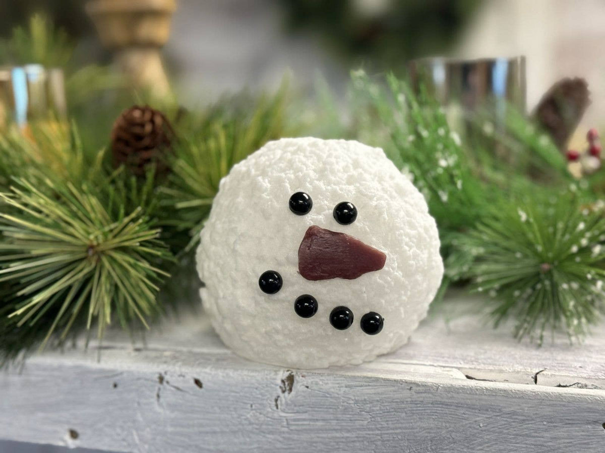 Round Snowman Moving Flame LED Candle