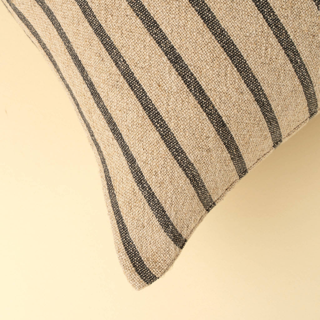Silas Stripe Pillow Charcoal