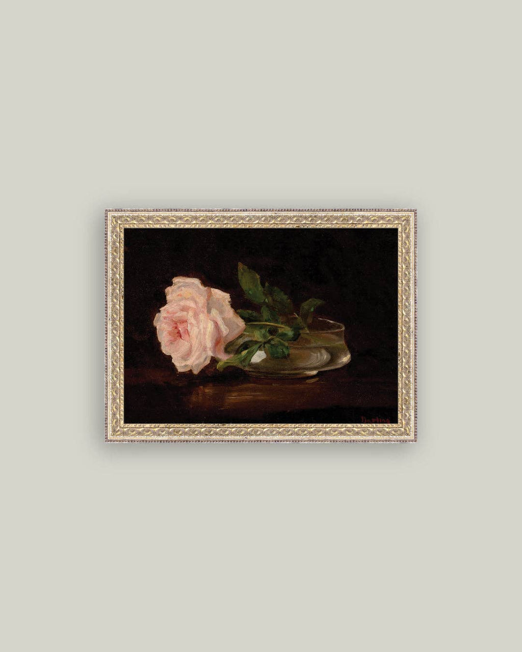 Still Life with Rose Framed Antique Art