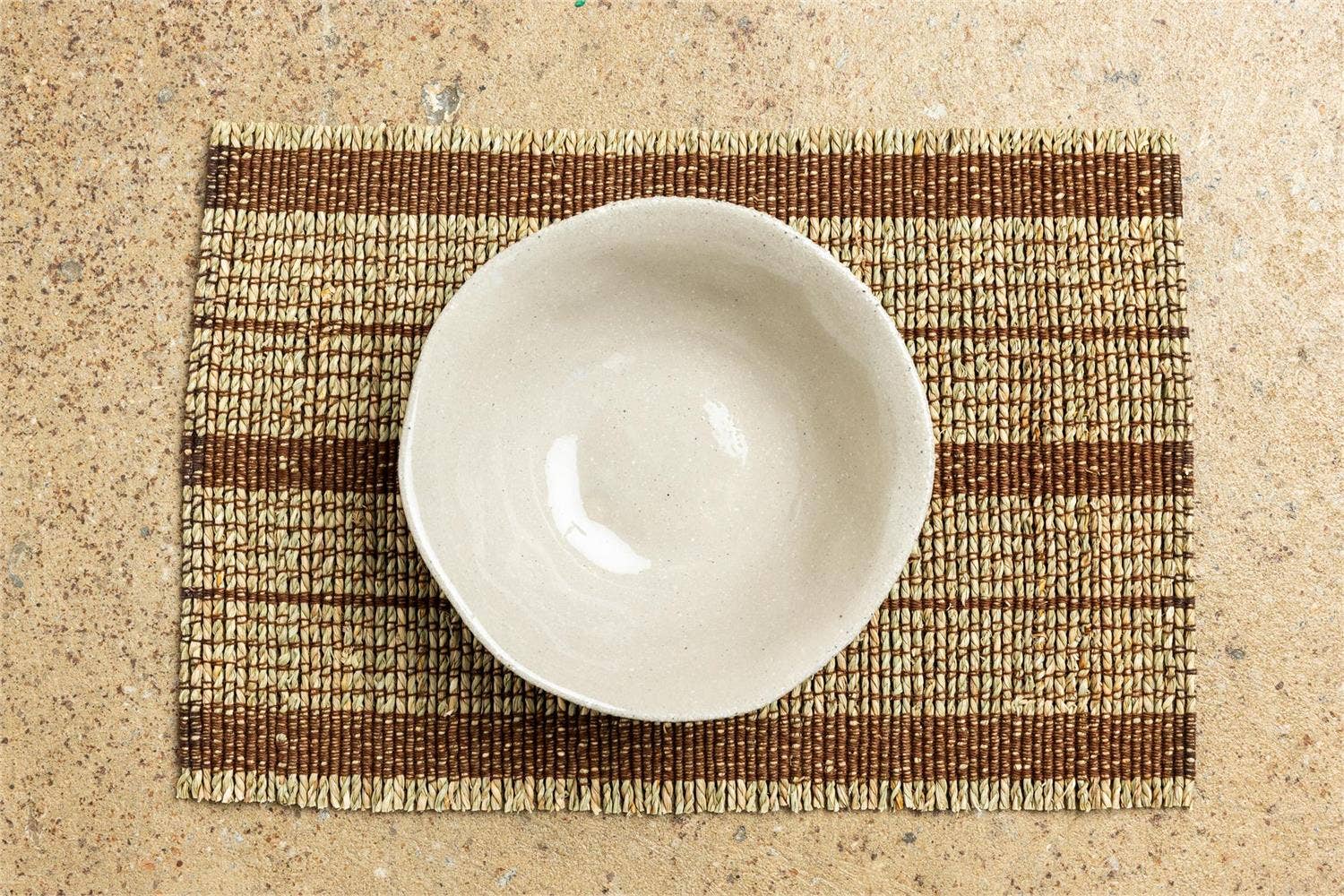 Dark Brown Tan Woven Placemat