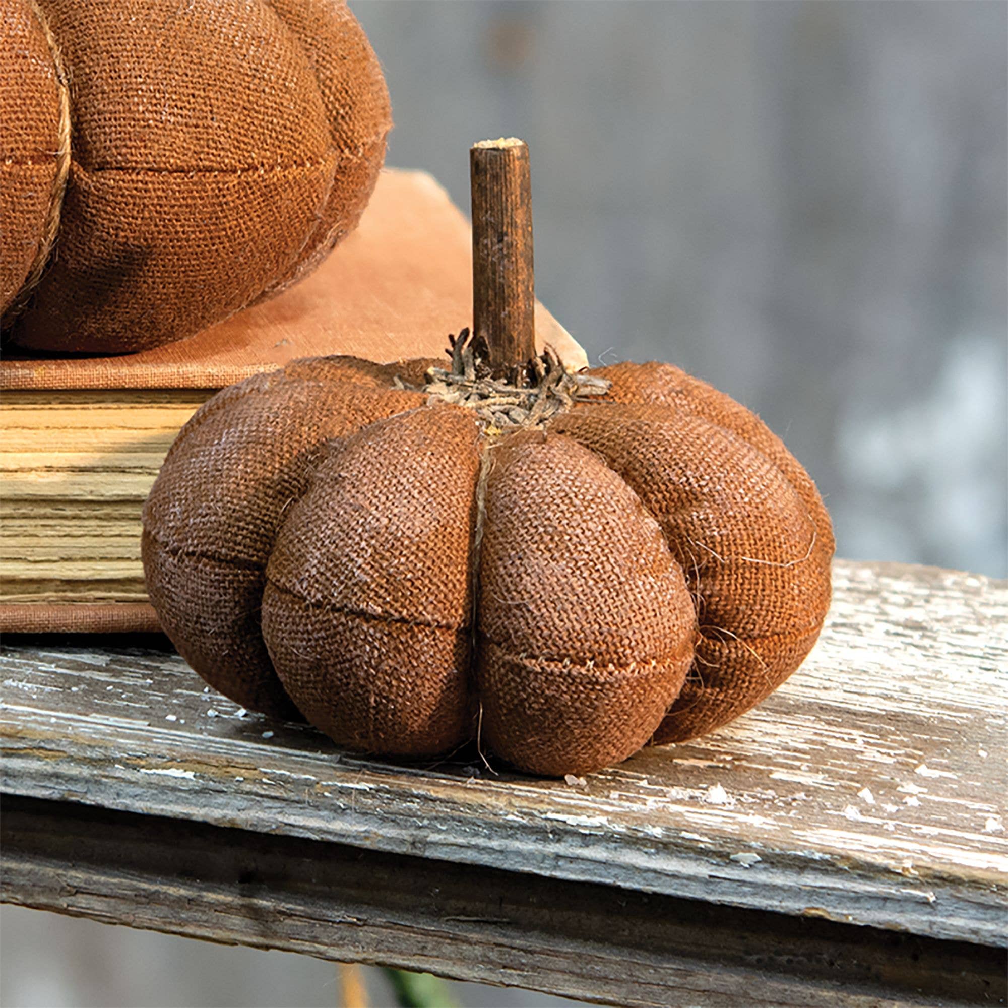 Primitive Pumpkin Decorative Tabletop Object, 2.5"