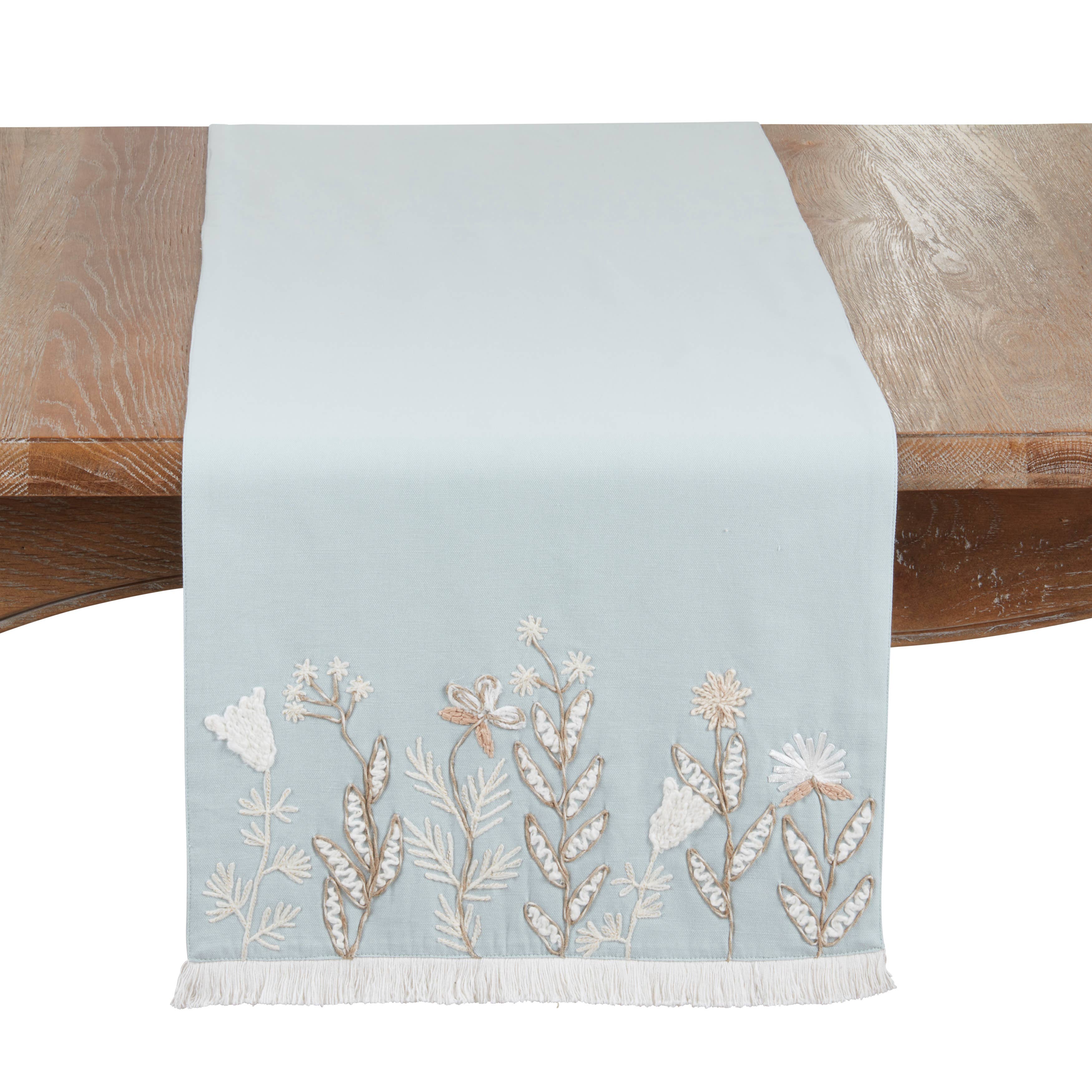 Embroidered Meadow Decorative Table Runner