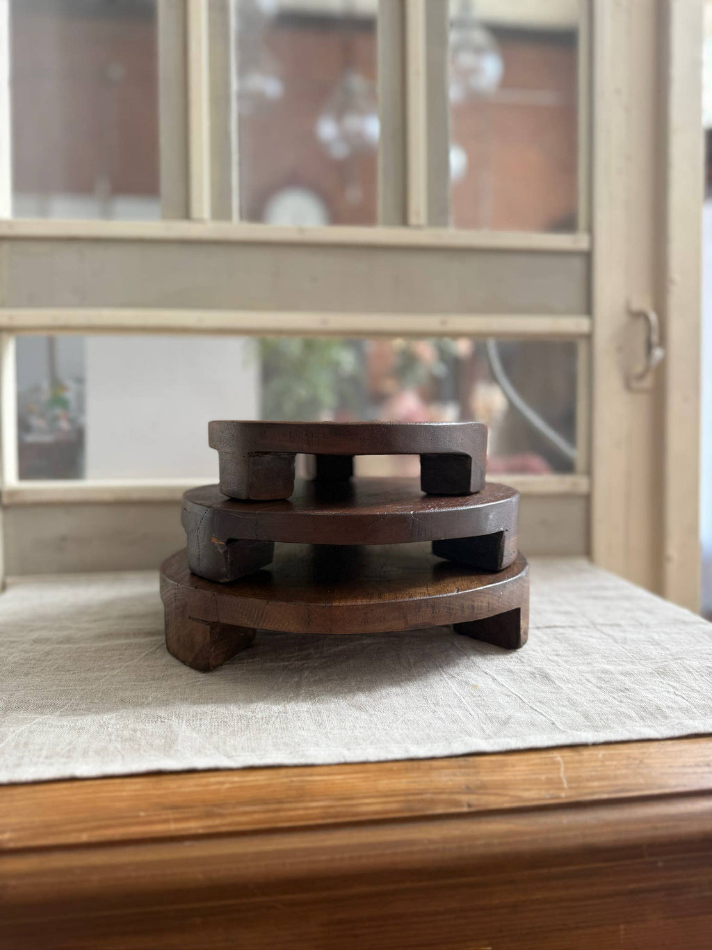 Found Wood Pedestal Lg