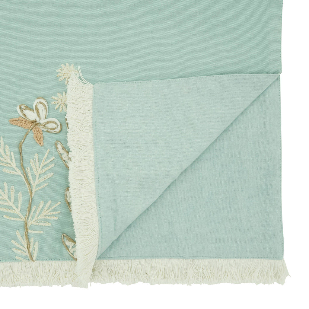 Embroidered Meadow Decorative Table Runner