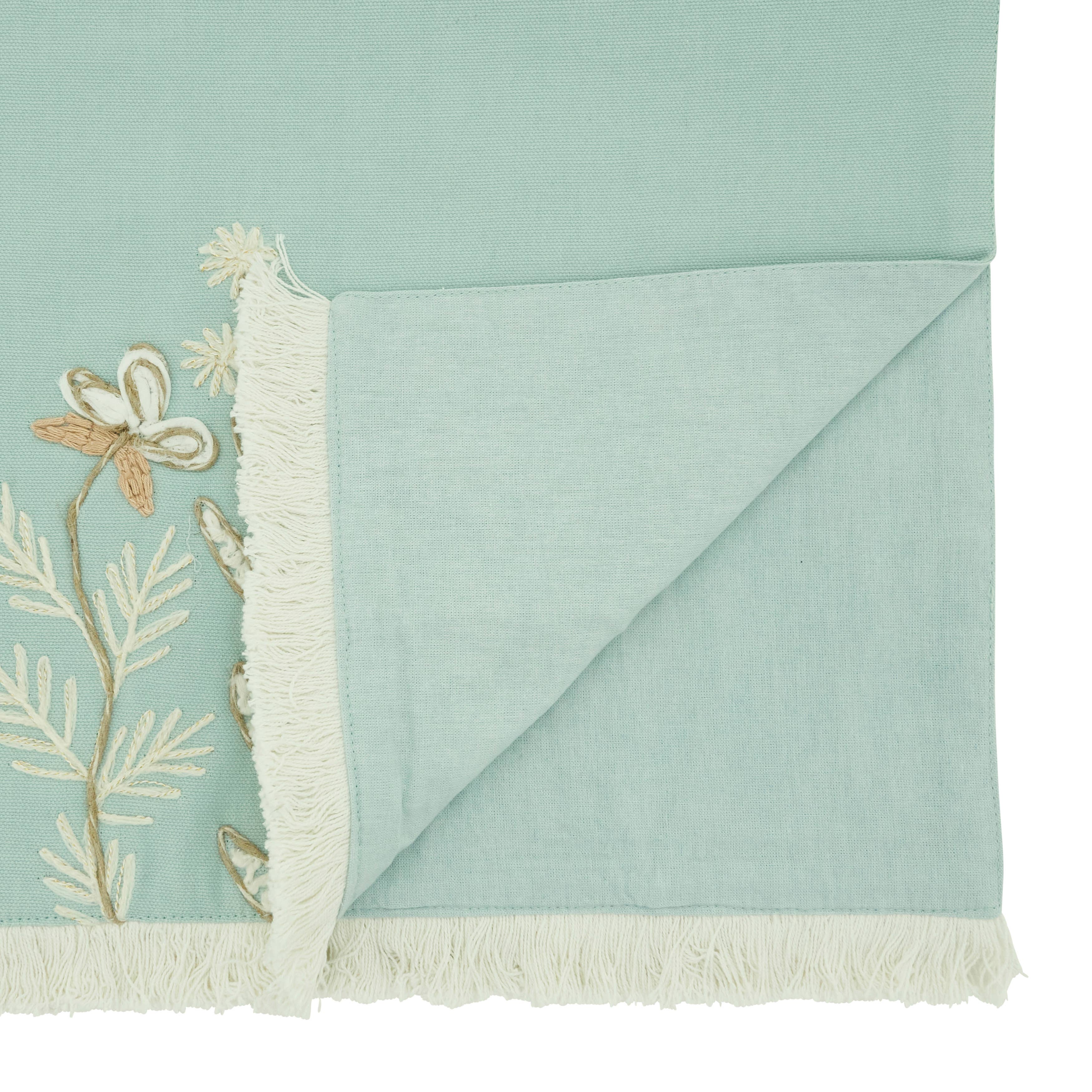 Embroidered Meadow Decorative Table Runner