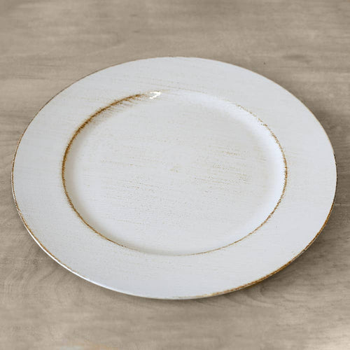 13" Woodland Charger - White Wash
