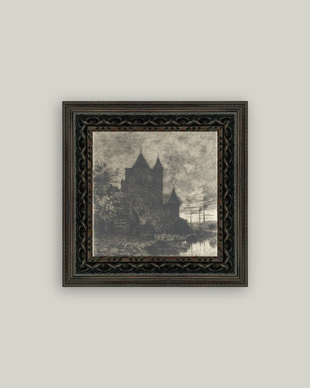 Haunted Chateau Framed Antique Art