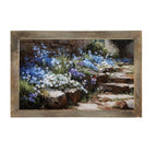 Blue Flowers along Pathway - Horizontal Frame