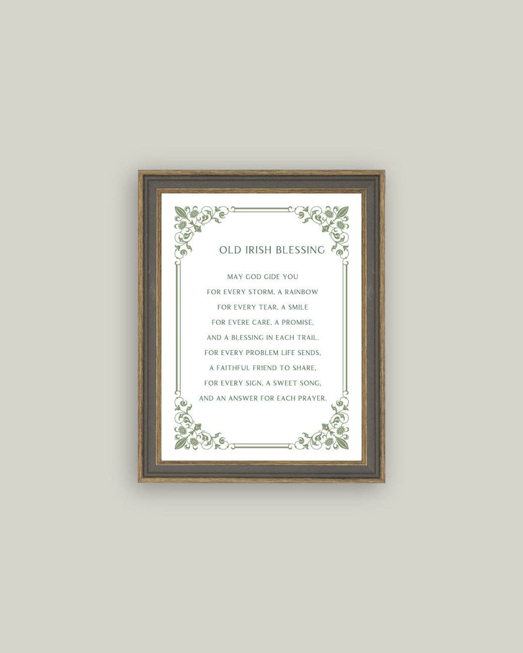 Irish Blessing Framed Antique Art