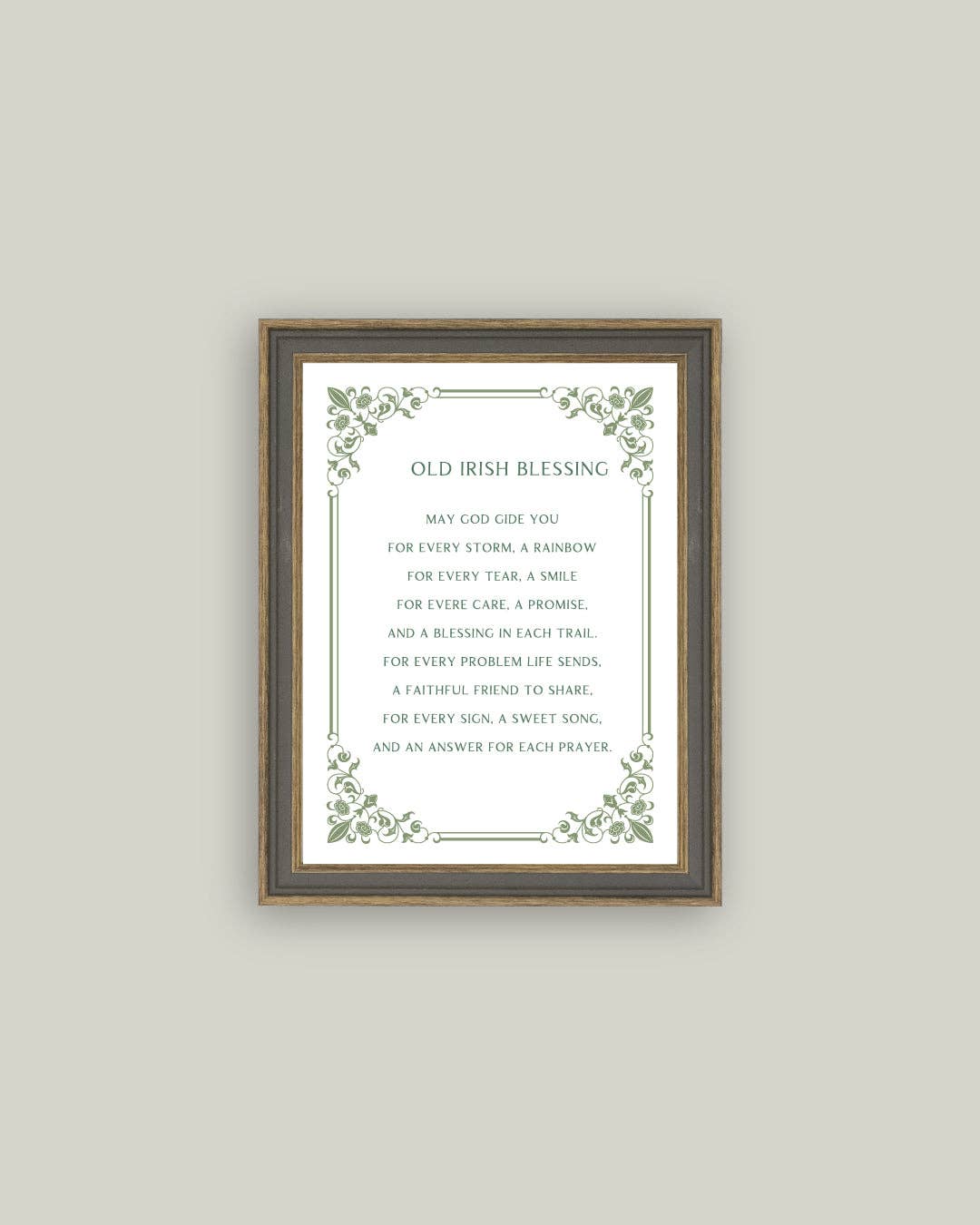 Irish Blessing Framed Antique Art
