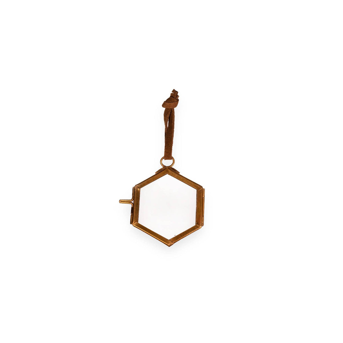 Brass Hanging Frame 2" X 2" Hexagon