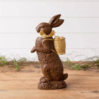 Vintage Chocolate Bunny w/ Gold Basket