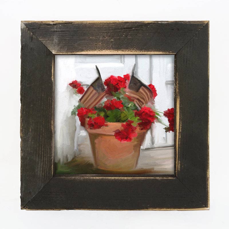 Geraniums with Flags