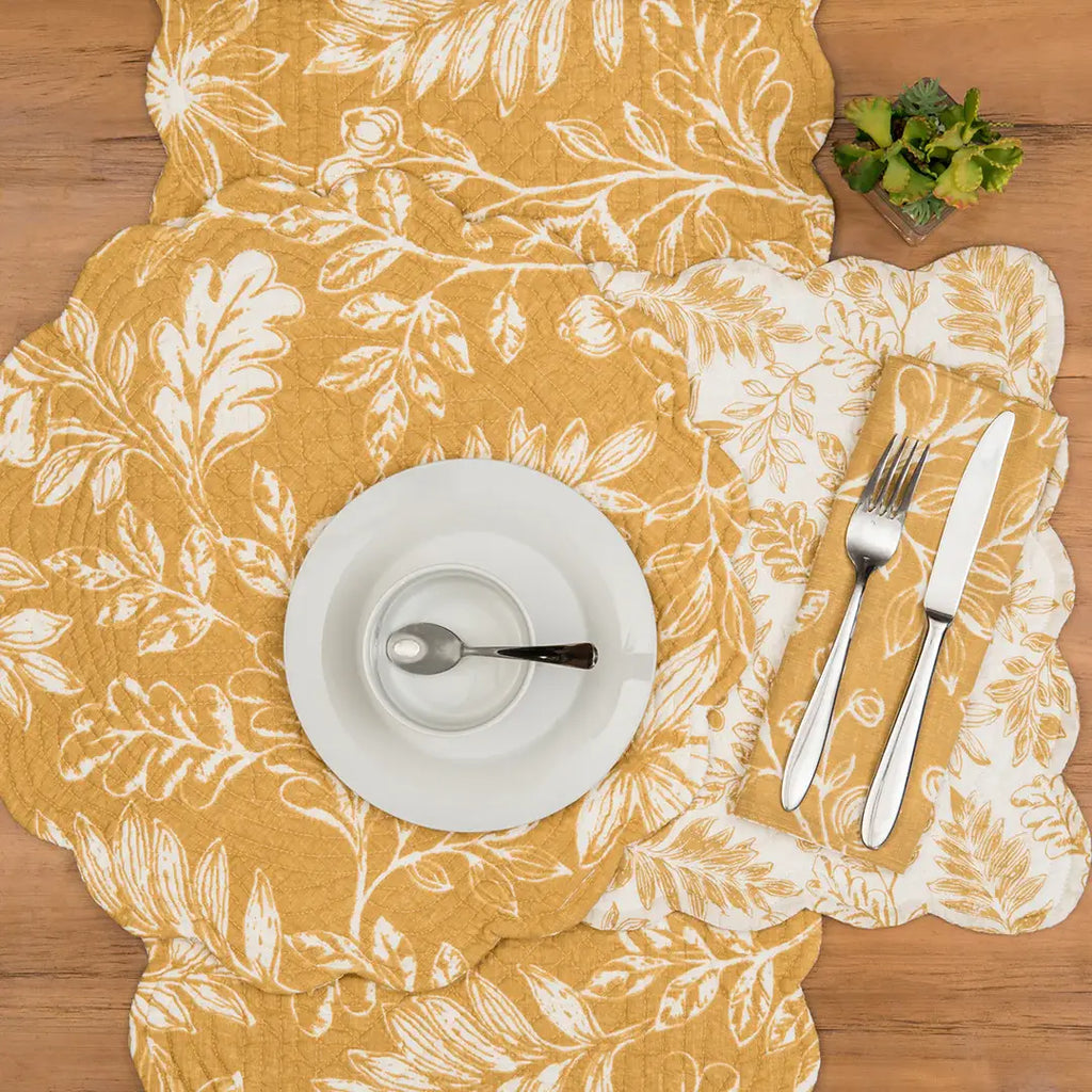 Everview Gold Botanical Round Placemat