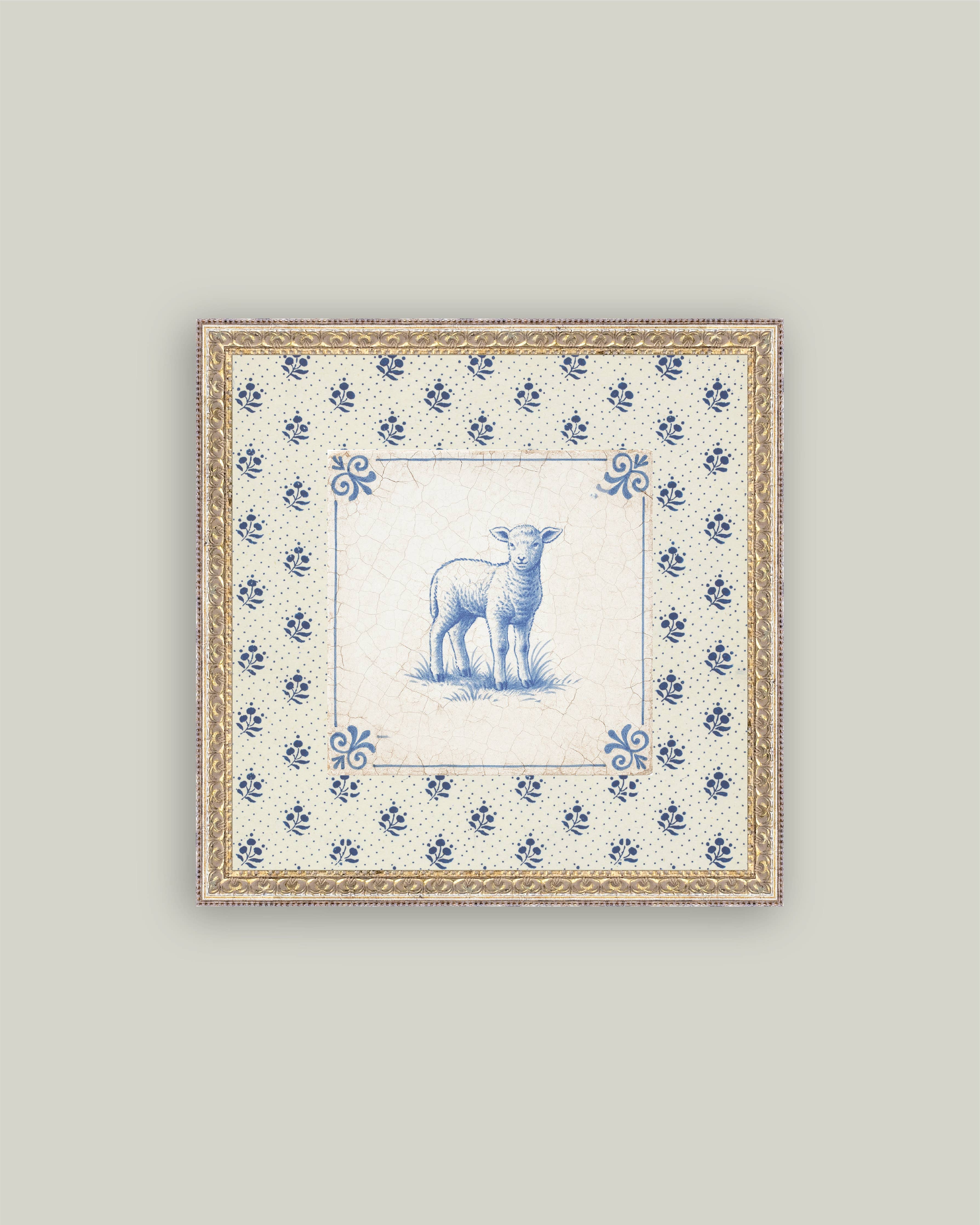 Delft Tile Lamb