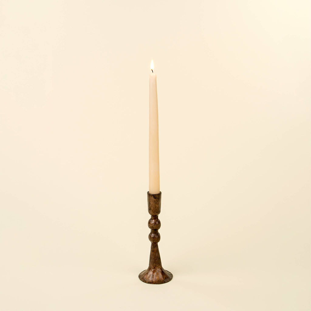 Sm Caldera Forged Candlestick Rustic Brass
