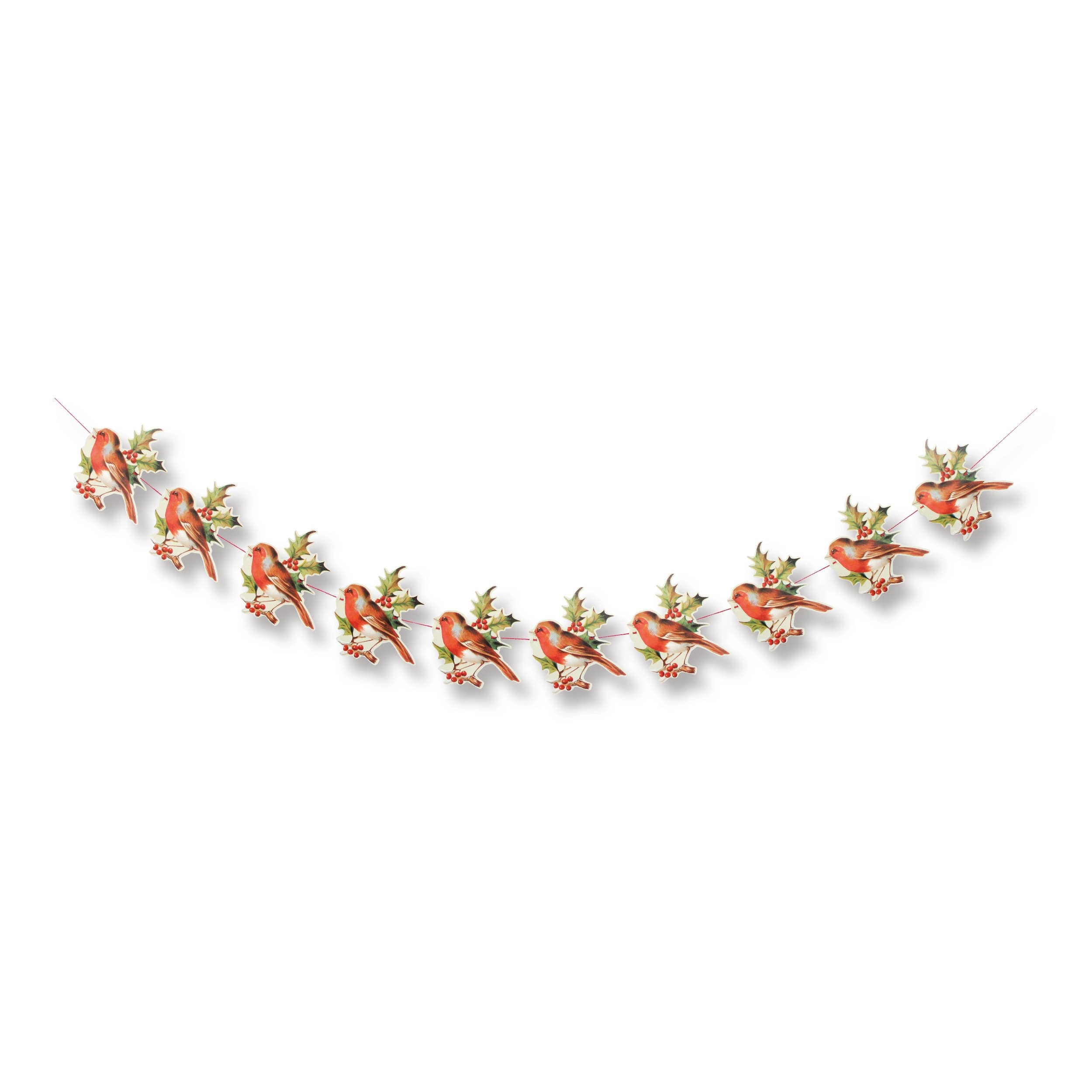 Robin And Holly Christmas Garland