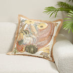 Embroidered Cornucopia Throw Pillow