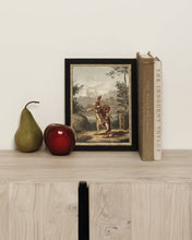 Traveling Rabbit Framed Antique Art - 11" x 15"