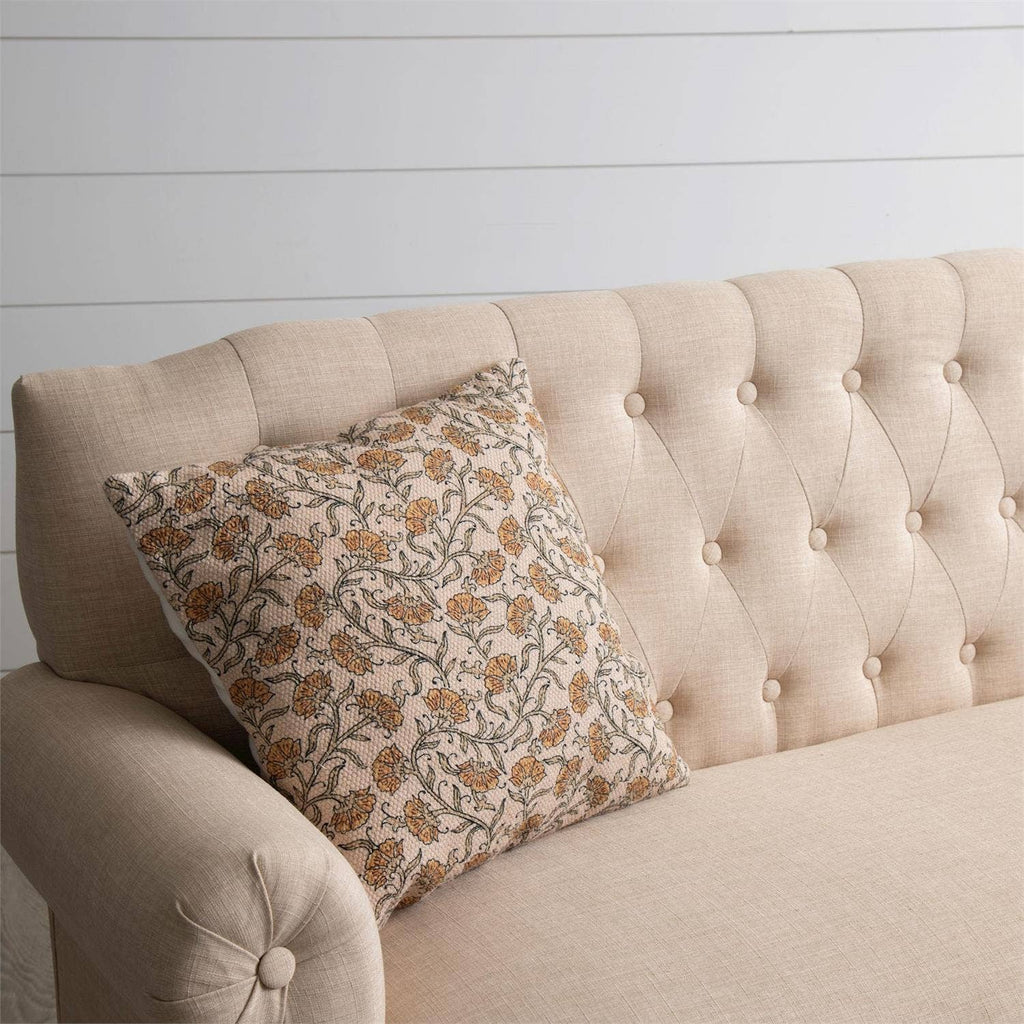 Knubby Slub Block Print Pillow