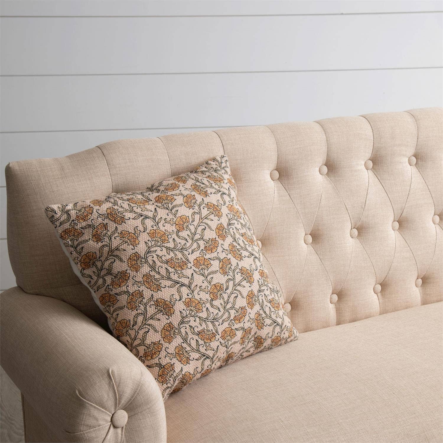 Knubby Slub Block Print Pillow