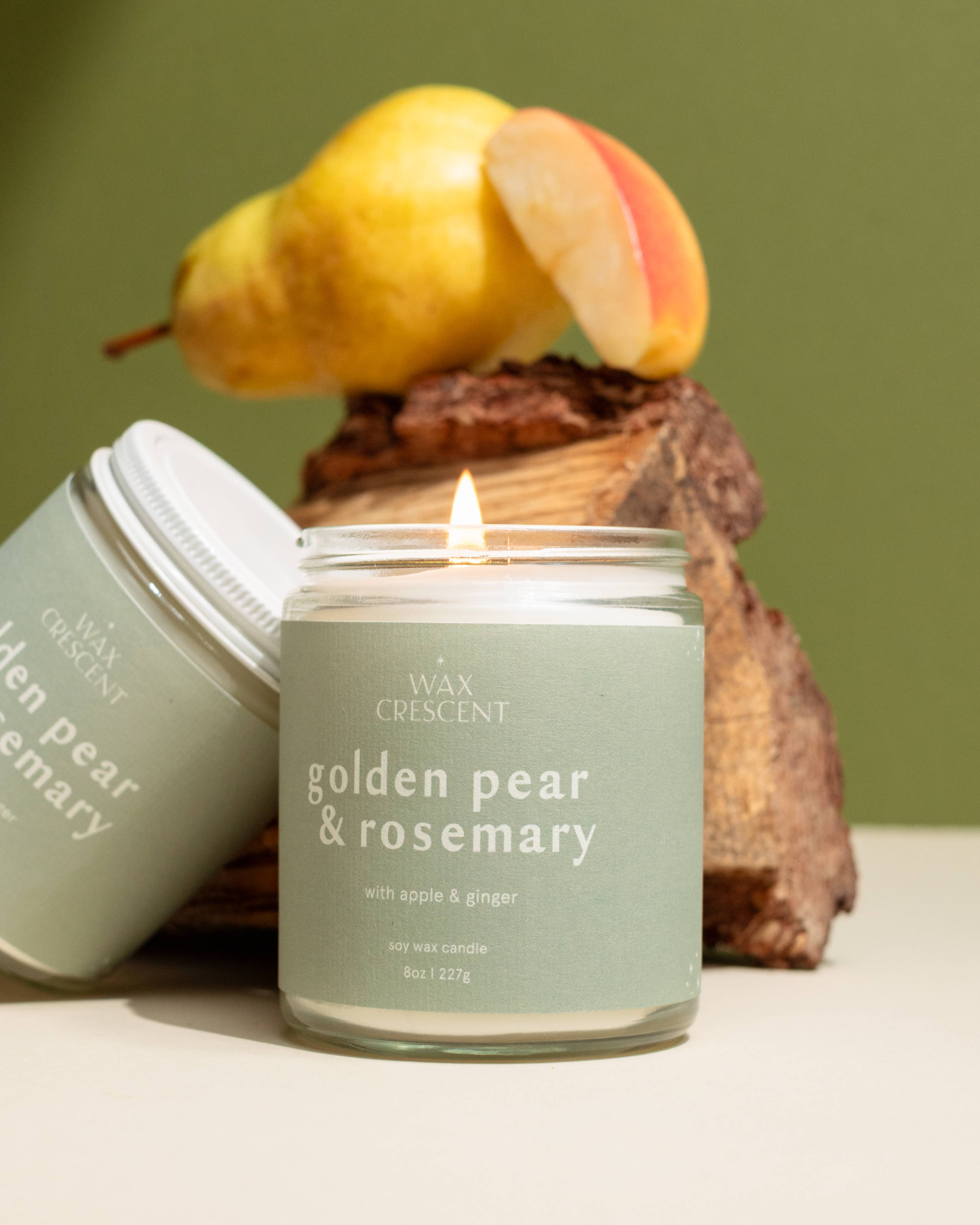 Golden Pear & Rosemary Soy Wax Candle