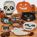 Scaredy Cat Halloween Canape Plate Rd. 6" asst.