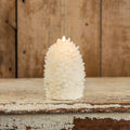 6'' White Pinecone Candle with Moving Flame