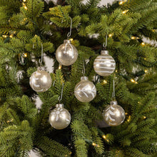 1.75" Gold & White Ornaments - Set of 6