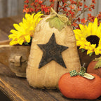 Cream Pumpkin with Star Decorative Tabletop Object