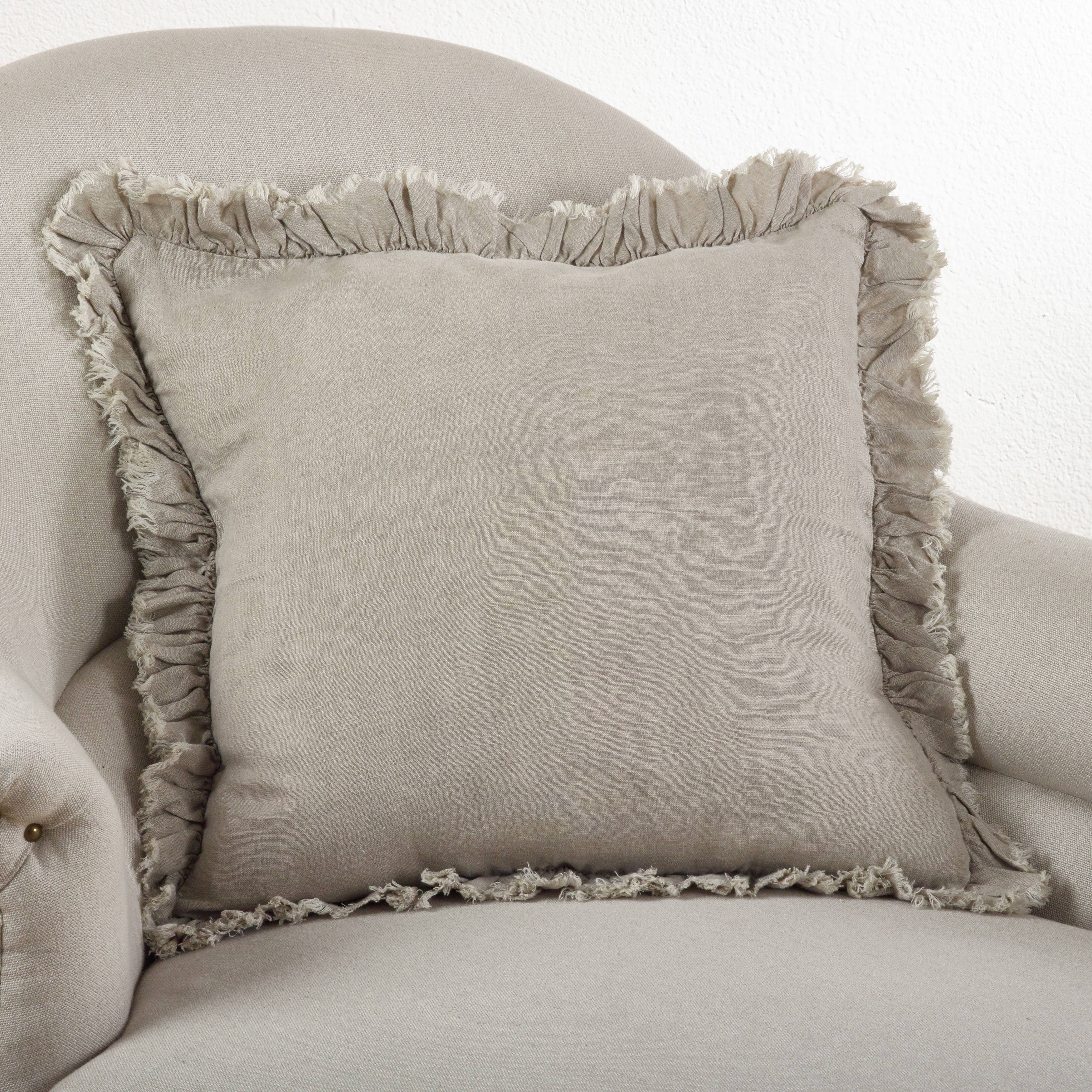 Ruffled Design Pillow - Down Filled