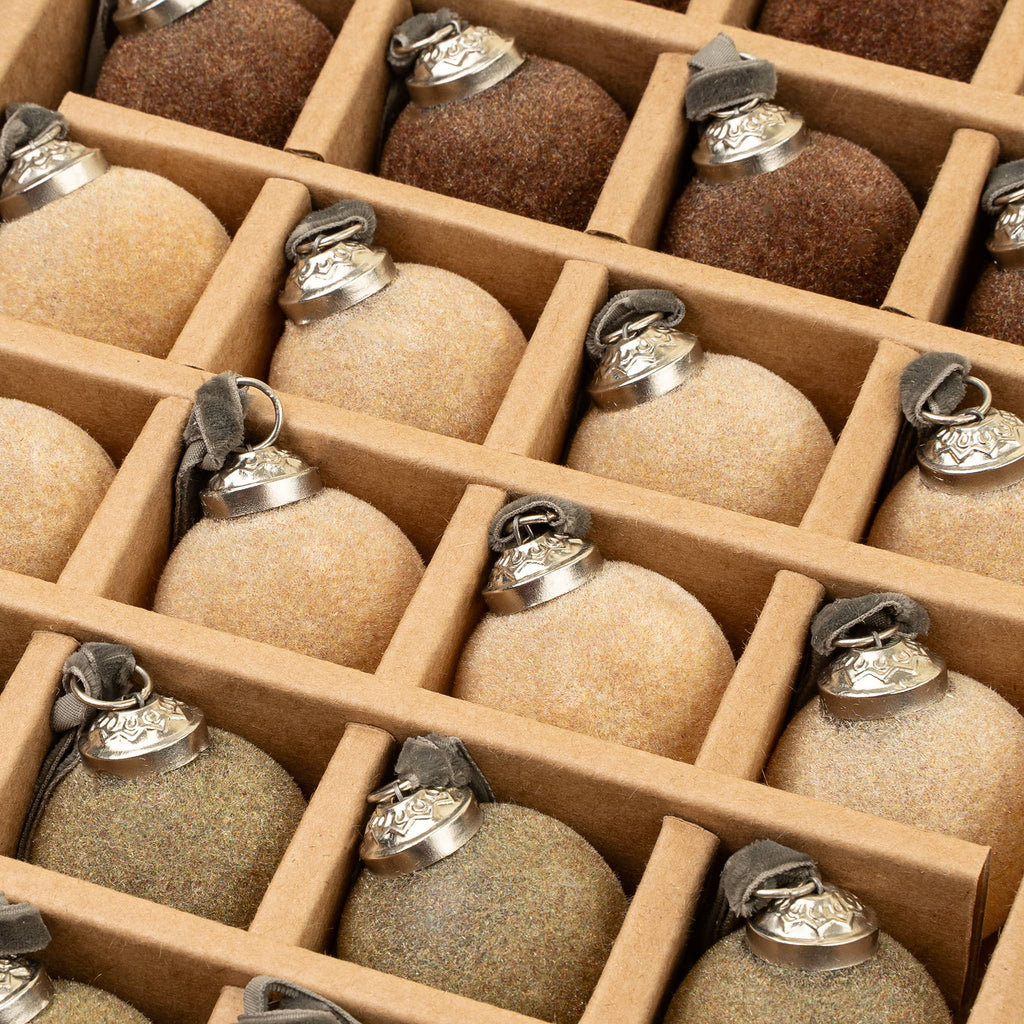 1.5" Velvet Holiday Baubles S/24